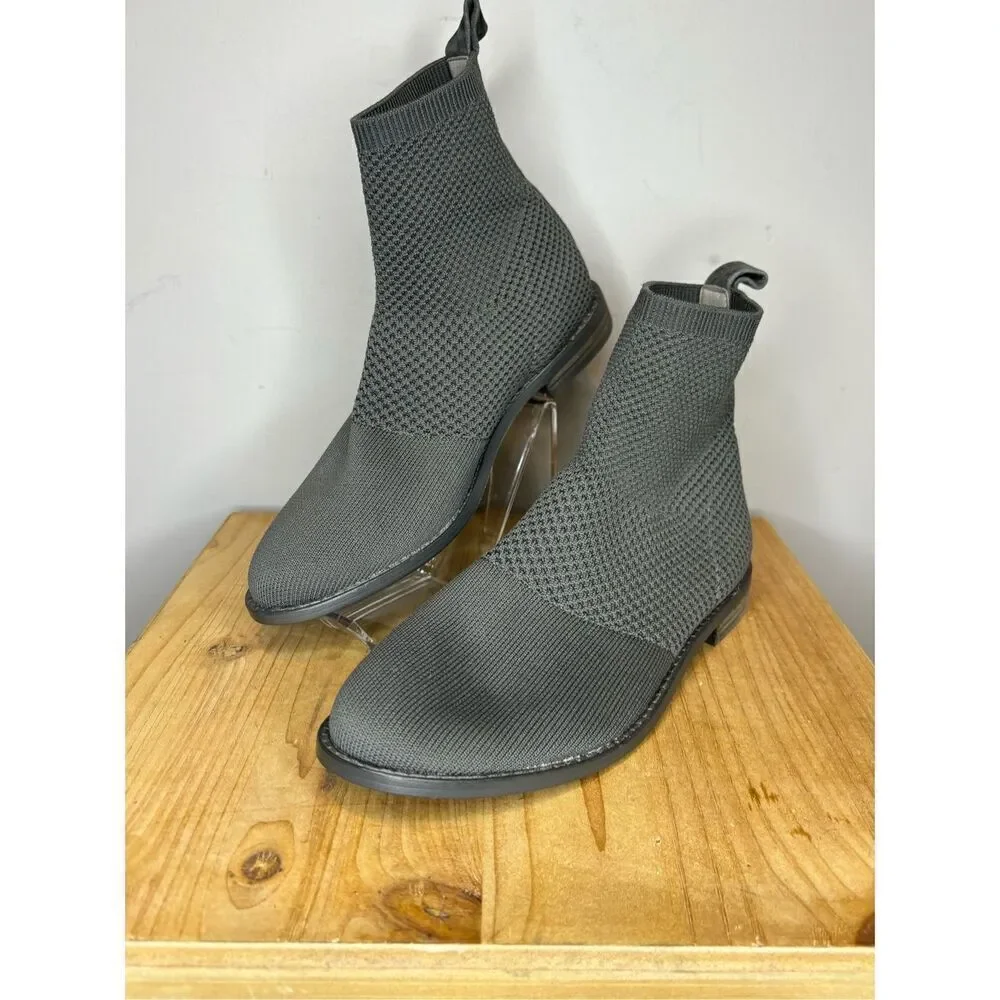 Eileen Fisher Women's Jude Stretch‎ Knit Ankle Bootie Graphite Size 6.5